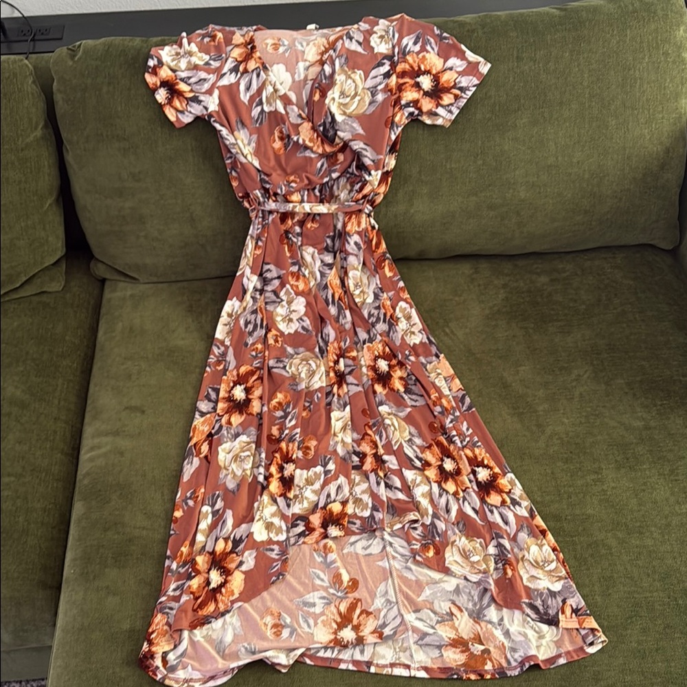 Pink blush Maternity Wrap Dress sz L